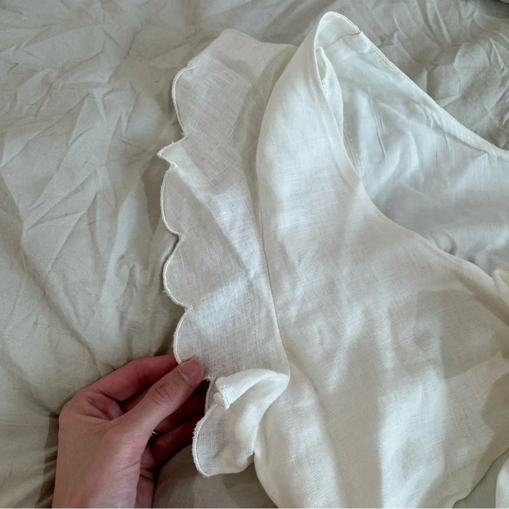 Trovata Birds of Paradis ROSA Dress –‎ 100% Linen – Ivory – Size M Anthropologie - Picture 8 of 12